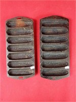 Two Cast Iron Corn Stick Pans