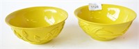 Good pair of Chinese Peking yellow glass bowls