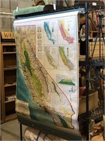 Pull-Down School Map of California -Vintage