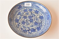Blue and white plate interior decorated