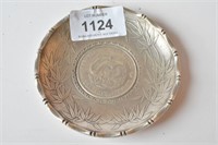 Silver tray inset with large Chinese medallion