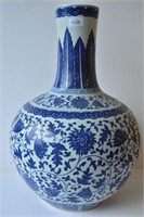 Large globular shaped vase body decorated with