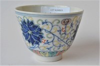 Chinese doucai wine cup,