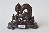 Carved brown stone sculpture