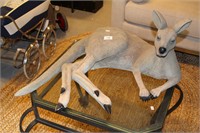Fibreglass lounging kangaroo ornament