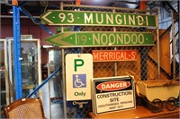 Collection of road & construction signs