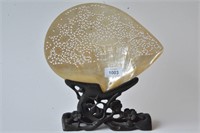 Mother of pearl shell with pierced decoration