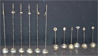 12 Vintage Sterling Asian Bamboo Lotus Spoons