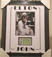 Framed & Matted Sir Elton John Autograph & Photo