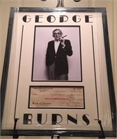 Framed George Burns Canceled Check & Photo JSA