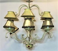 6 Bulb Metal Chandelier with Metal Shades