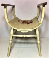 Vintage bustle Stool with Cross Stitch Seat