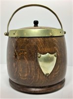 Wood & Metal Biscuit Barrel