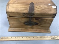 Antique wooden box, looks like treasure chest with