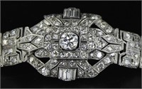 Antique Platinum 12.00 ct Diamond Estate Bracelet