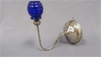 Early mini wall lamp w/ blue lantern shade
