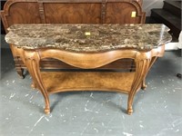 Faux granite top console table