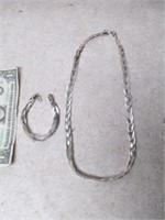 Sterling Silver Necklace & Bracelet - 1.82 Tr Oz