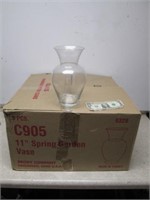 7 Large & 1 Smaller Glass Vase in Box - Great