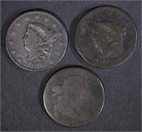 1800 AG, 1817 G, 1818 F-VF LARGE CENTS