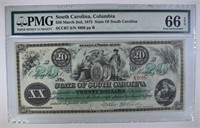 1872 $20 STATE OF SOUTH CAROLINA, COLUMBIA