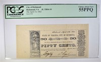 1862 FIFTY CENTS CITY OF RICHMOND