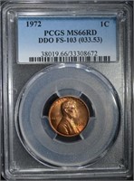 1972 DDO FS-103 LINCOLN CENT PCGS MS66RD