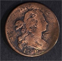 1798 DRAPED BUST LARGE CENT, FINE cleaned