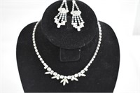 Vintage Rhinestone Necklace & Earring Set