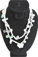 Crystal With Jade Sone Necklace