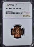 1967 SMS LINCOLN CENT NGC MS67RD