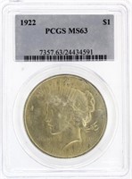 1922 MS63 Peace Silver Dollar
