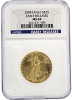 2008 MS69 Early Release $25 Gold Piece