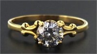 14kt Gold Brilliant 1.00 ct CZ Solitaire Ring