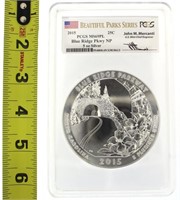 2015 MS69 PL Blue Ridge Pkwy 5 Ounce Silver Coin
