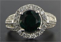 14kt Gold 4.41 ct Emerald & Diamond Ring
