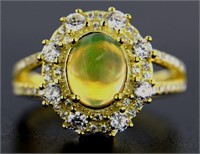 Oval 2.20 ct Natural Ethiopian Opal Dinner Ring