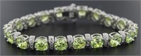 Brilliant 26.00 ct Round Peridot Designer Bracelet