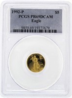 1992-P PR69 American Eagle $5 Gold Piece