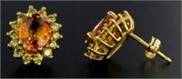 14kt Gold 3.57 ct Sapphire & Diamond Earrings