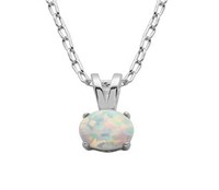 Round Fire Opal 1.00 ct Solitaire Pendant