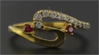 22kt Gold Vintage Natural Ruby & Diamond Ring