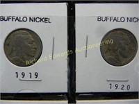 1919,1920,1924,1926,1927,1928 Buffalo Nickels