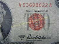 1953-A $2 Red Seal Bank Note.