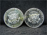 1973-S (Wide Rim) and 1977-S Kennedy Half Dollars