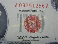 1963 Red Seal Two Dollar Note