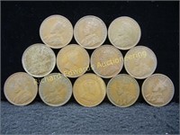 12 Large Canadian VF Pennies 1909-1920