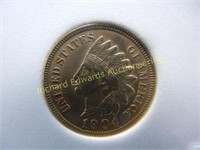 1904 Indian Head Penny MS65 Red