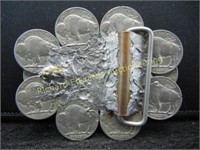 Buffalo Nickel Belt Buckle (Contains 19 Nickels)