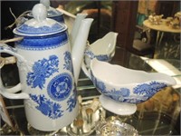 SPODE COFFEE POT AND GRAVY BOAT